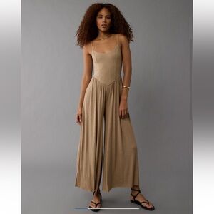 American Eagle Outfitters Camel Jumpsuit